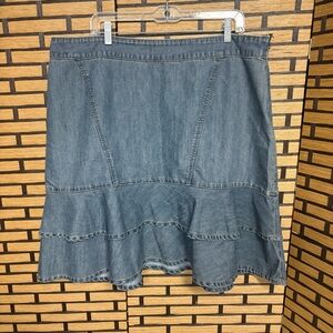 Venezia Denim Ruffle Skirt‎ Size 18